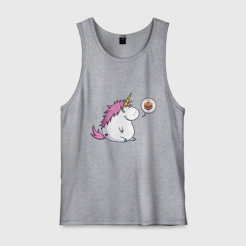 Мужская майка Пухленький единорог / Меланж – фото 1