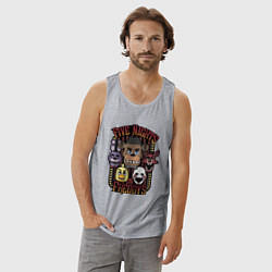 Майка мужская хлопок FIVE NIGHTS AT FREDDYS, цвет: меланж — фото 2