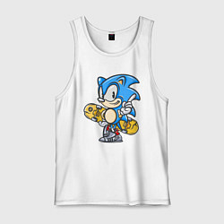 Майка мужская хлопок СОНИК, цвет: белый