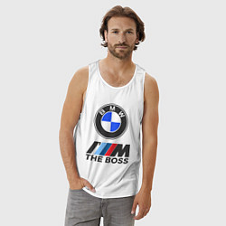Майка мужская хлопок BMW BOSS, цвет: белый — фото 2