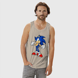 Майка мужская хлопок Sonic, цвет: миндальный — фото 2