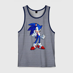 Майка мужская хлопок SONIC, цвет: синяя тельняшка