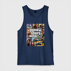 Майка мужская хлопок GTA5, цвет: тёмно-синий