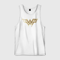 Майка мужская хлопок Wonder Woman logo, цвет: белый