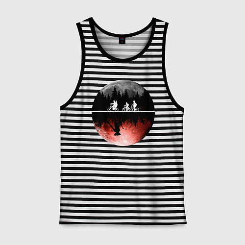 Мужская майка Очень странные дела / Черная тельняшка – фото 1