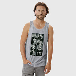 Майка мужская хлопок BTS, цвет: меланж — фото 2