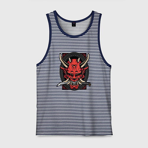 Мужская майка МАСКА РОНИНА / Синяя тельняшка – фото 1