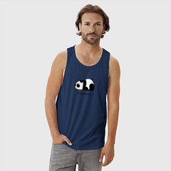 Майка мужская хлопок Я усталь, цвет: тёмно-синий — фото 2