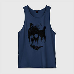 Майка мужская хлопок Bear, цвет: тёмно-синий