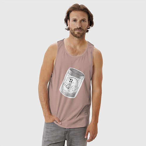 Мужская майка Голова Каймана / Пыльно-розовый – фото 3