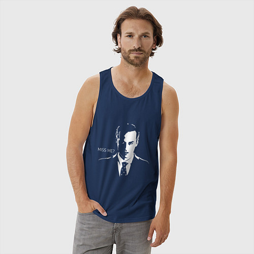 Мужская майка Moriarty: Miss me? / Тёмно-синий – фото 3