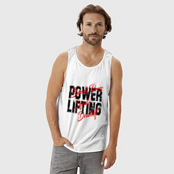 Майка мужская хлопок Powerlifting, цвет: белый — фото 2