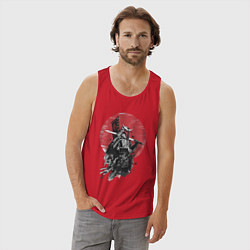 Майка мужская хлопок Японский самурай, цвет: красный — фото 2