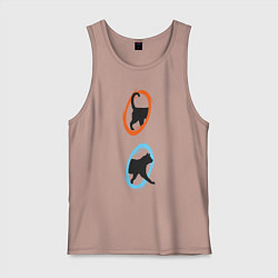 Майка мужская хлопок Portal Cat, цвет: пыльно-розовый