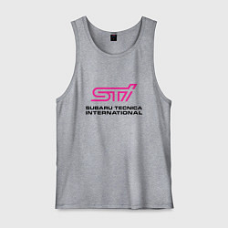 Майка мужская хлопок SUBARU STI Z, цвет: меланж