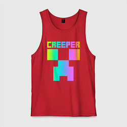 Майка мужская хлопок MINECRAFT CREEPER, цвет: красный