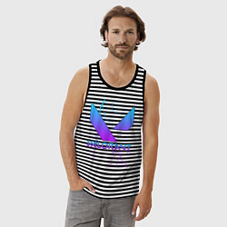 Майка мужская хлопок VALORANT, цвет: черная тельняшка — фото 2