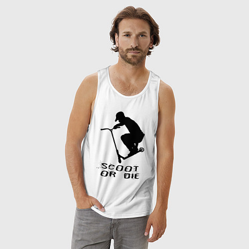 Мужская майка Самокат фристайл трюк экстрим / Белый – фото 3