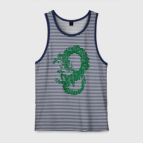 Мужская майка Древний китайский дракон / Синяя тельняшка – фото 1