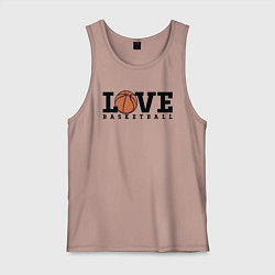 Майка мужская хлопок Love Basketball, цвет: пыльно-розовый