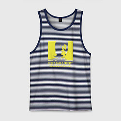 Майка мужская хлопок VANSAMA OFFICIAL Yellow, цвет: синяя тельняшка