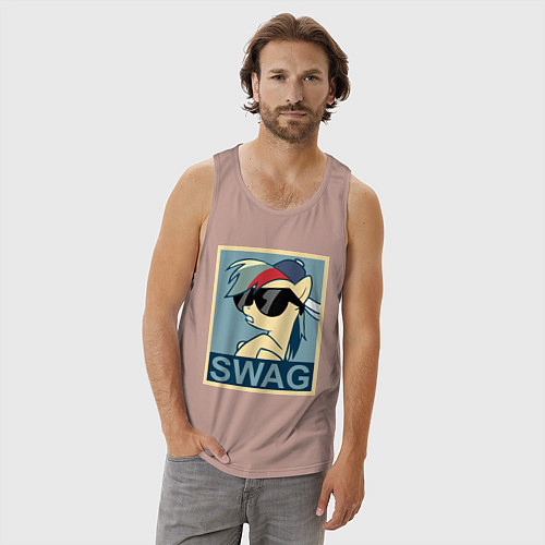 Мужская майка Rainbow Dash swag / Пыльно-розовый – фото 3