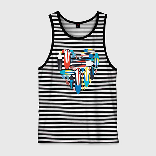 Мужская майка Sup serfing love / Черная тельняшка – фото 1