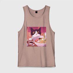 Мужская майка Кот и лапша