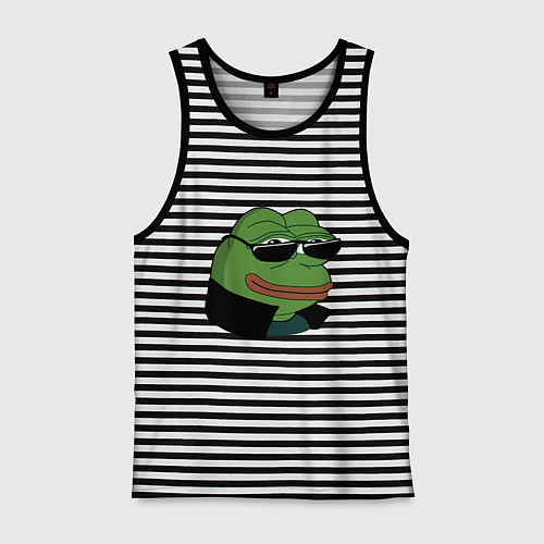 Мужская майка Pepe в очках EZ / Черная тельняшка – фото 1