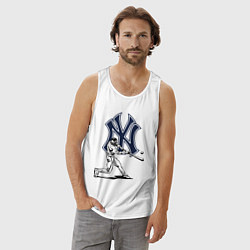 Майка мужская хлопок New York Yankees - baseball team, цвет: белый — фото 2
