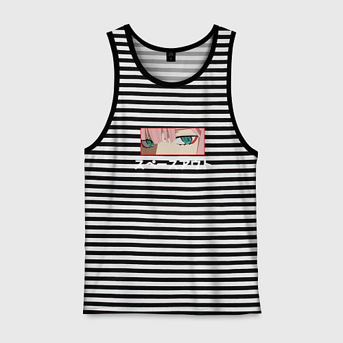 Мужская майка Zero two / Черная тельняшка – фото 1