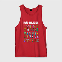 Майка мужская хлопок ROBLOX PIGGY, цвет: красный