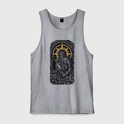 Майка мужская хлопок Dark Souls рыцарь душа пепла, цвет: меланж