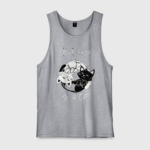 Мужская майка Просто будь Котом / Меланж – фото 1