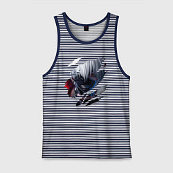 Майка мужская хлопок Кен Канеки, цвет: синяя тельняшка