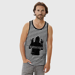 Майка мужская хлопок Watch dogs 2 Z, цвет: черная тельняшка — фото 2