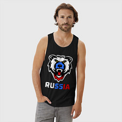 Майка мужская хлопок Русский медведь, цвет: черный — фото 2