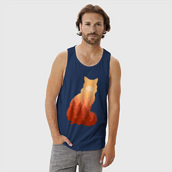 Майка мужская хлопок Лиса, цвет: тёмно-синий — фото 2