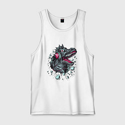 Майка мужская хлопок Музыкальный динозавр, цвет: белый