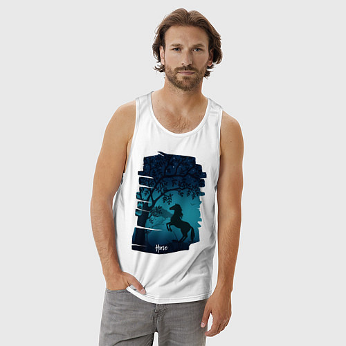 Мужская майка Конь / Белый – фото 3