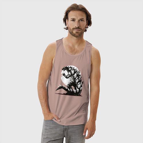 Мужская майка Годзилла / Пыльно-розовый – фото 3