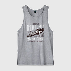 Майка мужская хлопок Свеча мотоцикла, цвет: меланж