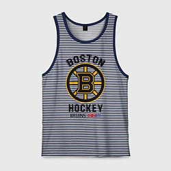 Майка мужская хлопок BOSTON BRUINS NHL, цвет: синяя тельняшка