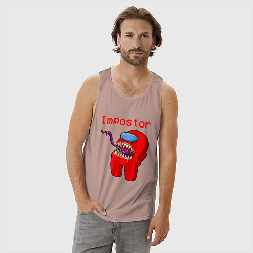 Мужская майка AMONG US - IMPOSTOR / Пыльно-розовый – фото 3