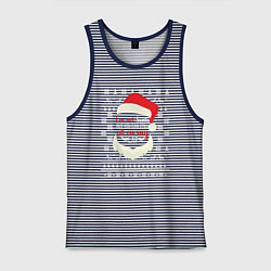 Майка мужская хлопок Im not Santa, цвет: синяя тельняшка