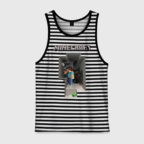 Мужская майка Minecraft / Черная тельняшка – фото 1