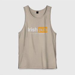 Майка мужская хлопок Irish Pub, цвет: миндальный