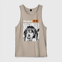 Майка мужская хлопок Ahegao, цвет: миндальный