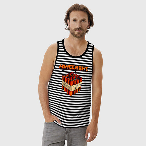 Мужская майка Minecraft / Черная тельняшка – фото 3