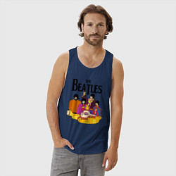 Майка мужская хлопок THE BEATLES, цвет: тёмно-синий — фото 2